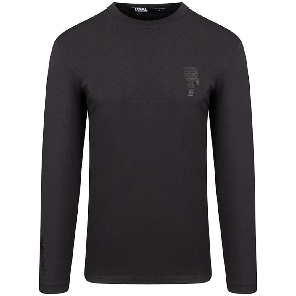 KARL LAGERFELD BASIC ROUND NECK BLACK MEN SHIRT